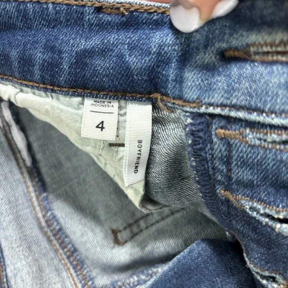 Loft Outlet Boyfriend Jeans Medium Wash Button Fly Denim Pants Womens 4 #144 - Picture 3 of 9
